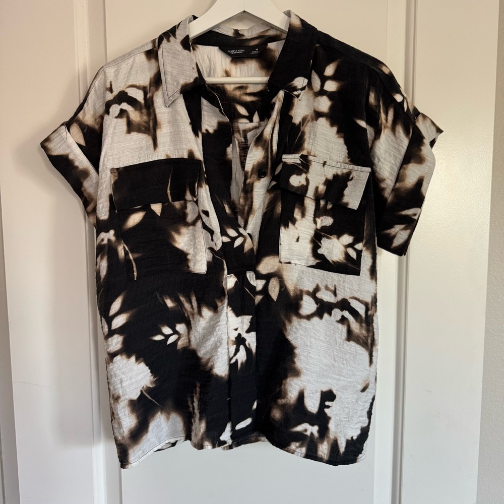 Simply Vera Vera Wang Monochrome Tie-Dye Shirt